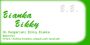 bianka bikky business card